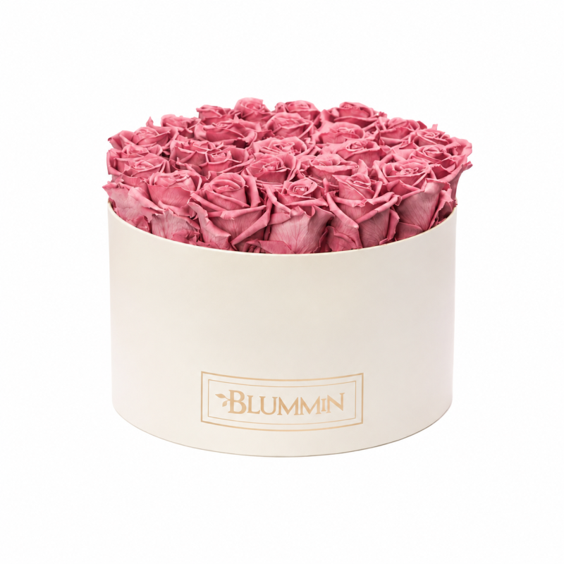  Kauasäiliv roosikarp 25 vanaroosa roosiga - kreemikasvalge karp (Vintage Pink).png