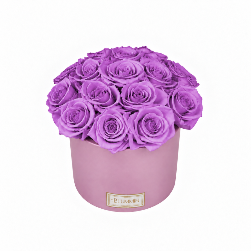 Kauasäilivad 15 lillat roosi roosas keraamikas bukett (Violet Vain).png