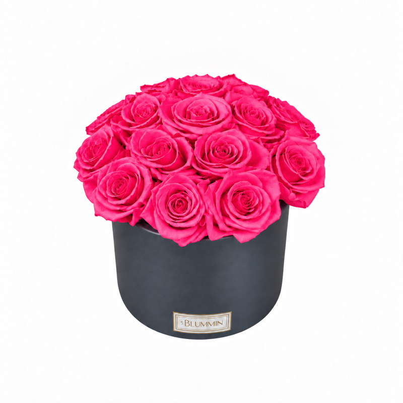 Kauasäilivad 15 roosat roosi tumehallis keraamikas bukett (Coral Pink).png