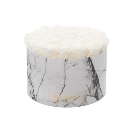 XL MARBLE COLLECTION - WHITE BOX WITH WHITE ROSES