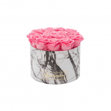 LARGE MARBLE COLLECTION - WHITE BOX WITH BABY PINK ROSES
