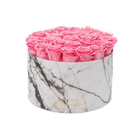 XL MARBLE COLLECTION - WHITE BOX WITH BABY PINK ROSES