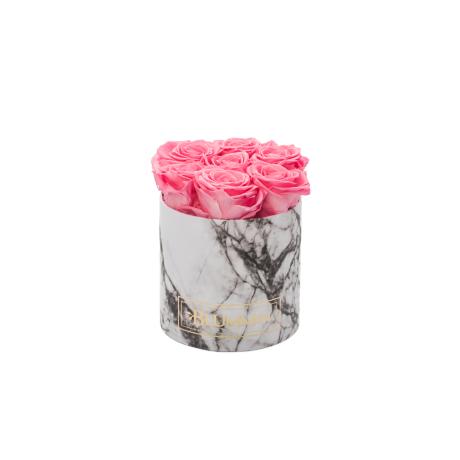 SMALL MARBLE COLLECTION - WHITE BOX WITH BABY PINK ROSES