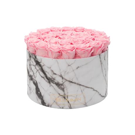 XL MARBLE COLLECTION - WHITE BOX WITH BRIDAL PINK ROSES