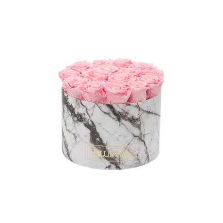 LARGE MARBLE COLLECTION - WHITE BOX WITH BRIDAL PINK ROSES