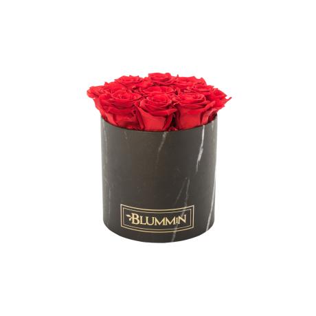 MEDIUM MARBLE COLLECTION - BLACK BOX WITH VIBRANT RED ROSES