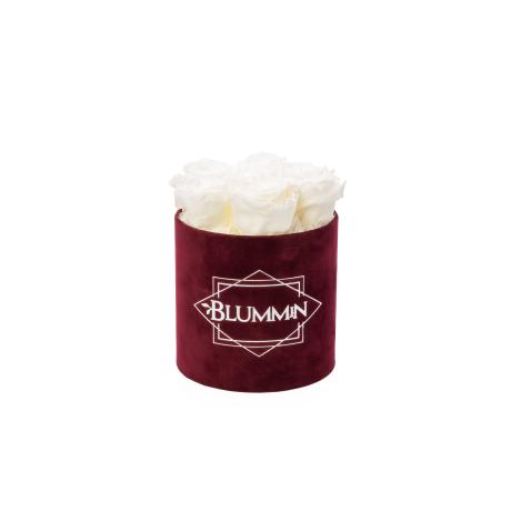 -25% SMALL BLUMMiN - DARK RED VELVET BOX WITH WHITE ROSES NB! КОРОБКА СО СТАРЫМ ЛОГОТИПОМ
