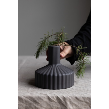 DARK GREY CERAMIC VASE