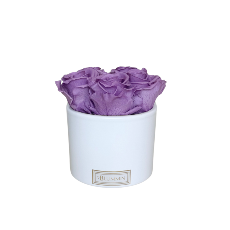 5 ROOSI - VALGE KERAAMIKA LILAC KAUASÄILIVATE ROOSIDEGA