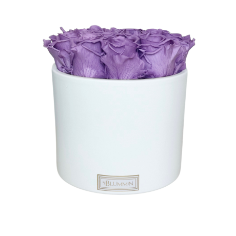 13 ROOSI - VALGE KERAAMIKA LILAC KAUASÄILIVATE ROOSIDEGA