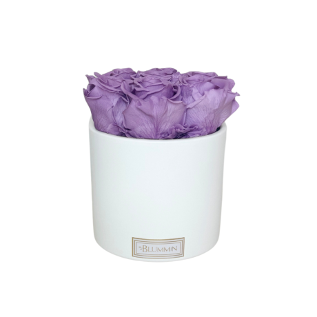 7 ROOSI - VALGE KERAAMIKA LILAC KAUASÄILIVATE ROOSIDEGA
