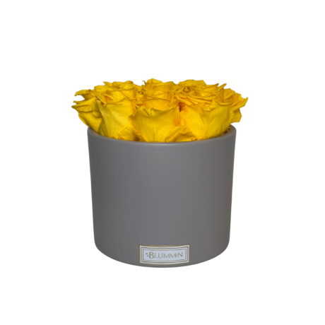 9 ROSES - BEIGE CERAMIC WITH YELLOW ROSES