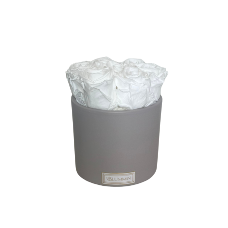 7 ROSES - PINK CERAMIC WITH WHITE ROSES