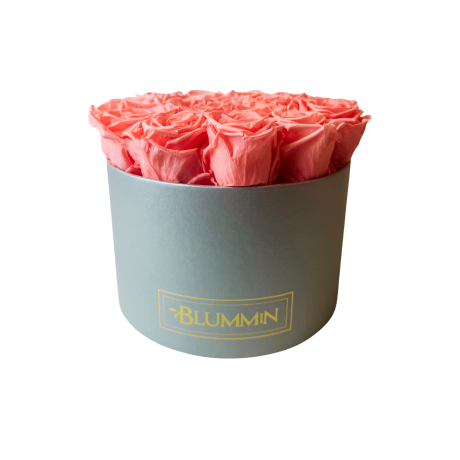  MEDIUM BLUMMIN WHITE VELVET BOX WITH YELLOW ROSES