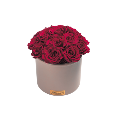 BUKETT 15 ROOSIGA - BEEŽ KERAAMIKA DARK RED ROOSIDEGA