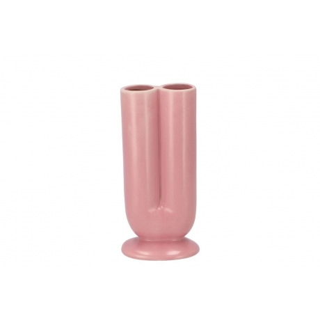  PINK CERAMIC HAND MADE VASE BALI 19 cm