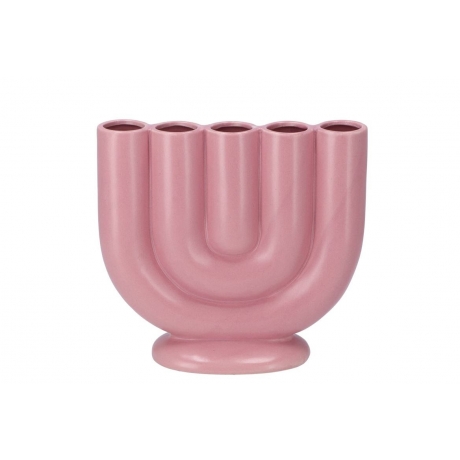 PINK CERAMIC HAND MADE VASE BALI RAINBOW - 20 cm