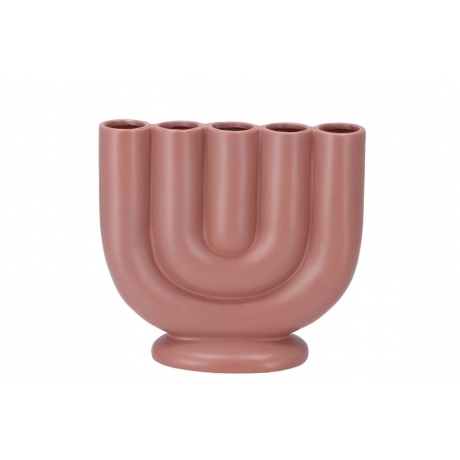 DUSTY PINK CERAMIC HAND MADE VASE BALI RAINBOW - 20 cm