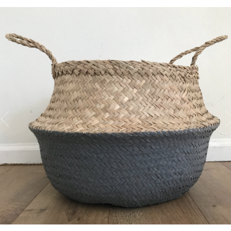 SEAGRASS BASKET (NATURAL + GREY)