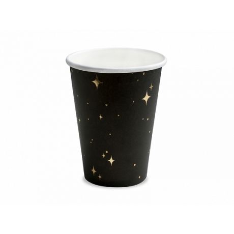 CUPS BLACK WITH STARS 260ml