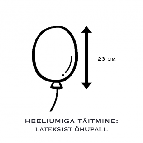 HEELIUMIGA TÄITMINE - LATEKSIST ÕHUPALL 23 CM