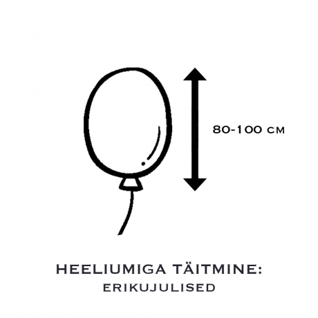 HEELIUMIGA TÄITMINE - ERIKUJULISED 80-100 cm