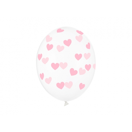 LIGHT PINK HEARTS LATEX BALLOON - 30 cm 