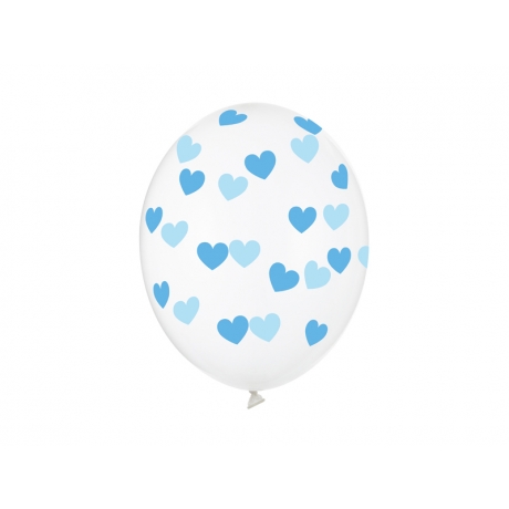 LATEKSIST ÕHUPALL 30 CM - HEARTS LIGHT BLUE