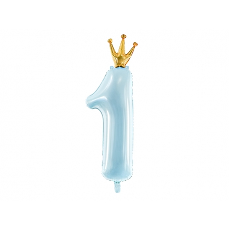 NR. 1 GOLDEN CROWN LIGHT BLUE FOLIUM BALLOON - 86 cm (БЕЗ ГЕЛИЯ)