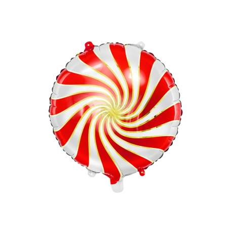 CANDY RED / WHITE FOIL BALLOON - 35 CM (БЕЗ ГЕЛИЯ)
