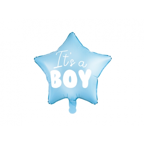 "IT'S A BOY" PASTEL BLUE STAR FOIL BALLOON - 48 CM