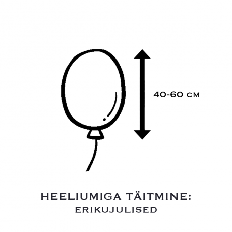 HEELIUMIGA TÄITMINE - ERIKUJULISED 40-60 cm