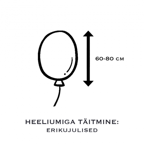 HEELIUMIGA TÄITMINE - ERIKUJULISED 60-80 cm