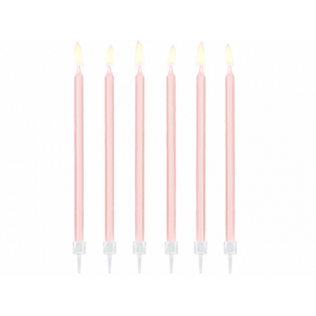 PINK BIRTHDAY CANDLES - 12 PCS