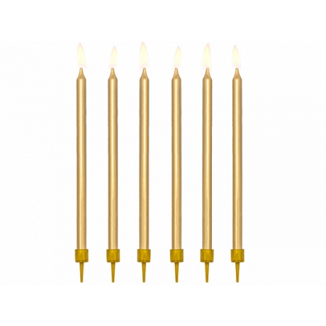 GOLDEN BIRTHDAY CANDLES - 12 PCS