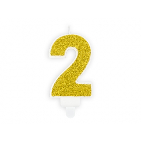 NR. 2 GOLDEN GLITTER BIRTHDAY CANDLE