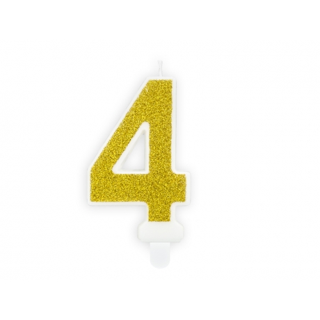 NR. 4 GOLDEN GLITTER BIRTHDAY CANDLE