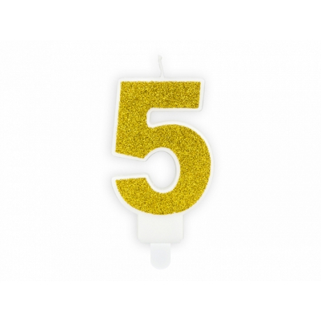 NR. 5 GOLDEN GLITTER BIRTHDAY CANDLE