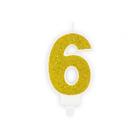 NR. 6 GOLDEN GLITTER BIRTHDAY CANDLE