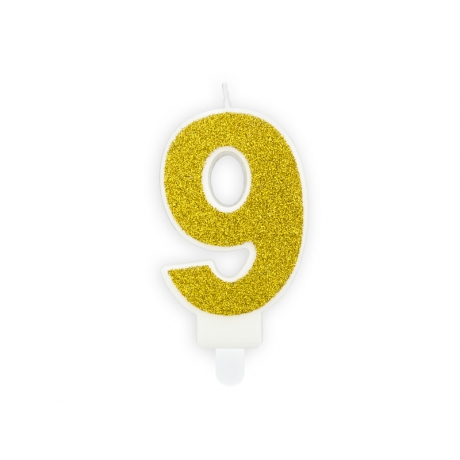 NR. 9 GOLDEN GLITTER BIRTHDAY CANDLE