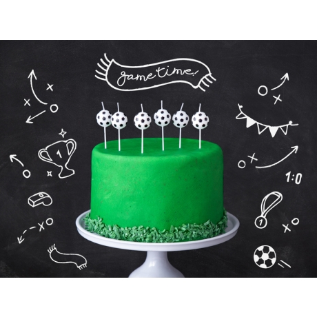 BIRTHDAY CANDLES FOOTBALL - 6 PCS