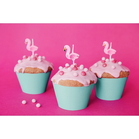 BIRTHDAY CANDLES FLAMINGOS 3CM - 5 PCS