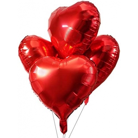 BALLOON COMBO - 5 RED HEARTS 