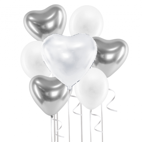 BALLOON COMBO - WHITE/SILVER LOVE