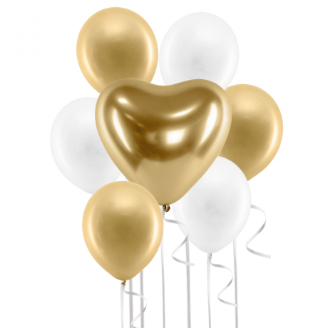 BALLOON COMBO - WHITE/GOLDEN LOVE