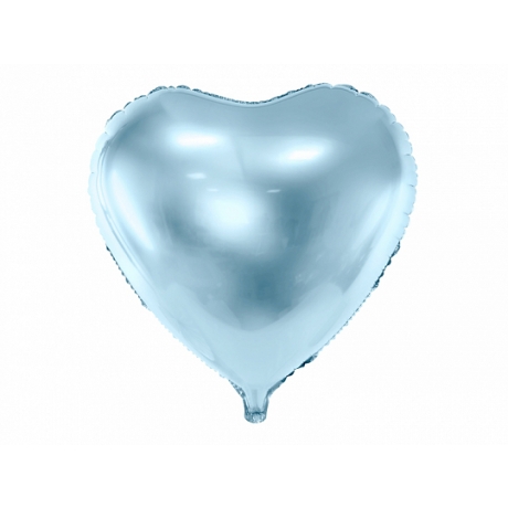 LIGHT BLUE HEART FOIL BALLOON - 45 CM (БЕЗ ГЕЛИЯ)
