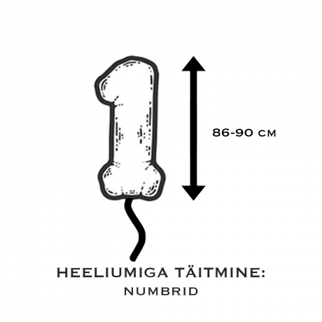 HEELIUMIGA TÄITMINE (NUMBRID) 86-90 cm