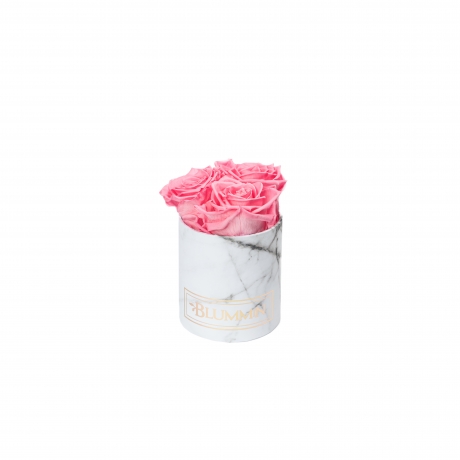 XS WHITE MARBLE BOX WITH BABY PINK ROSES