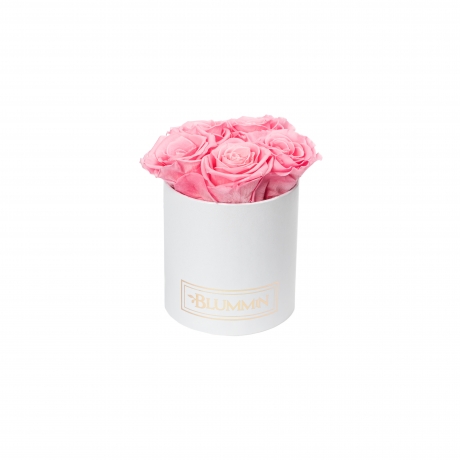 MIDI WHITE BOX WITH BABY PINK ROSES
