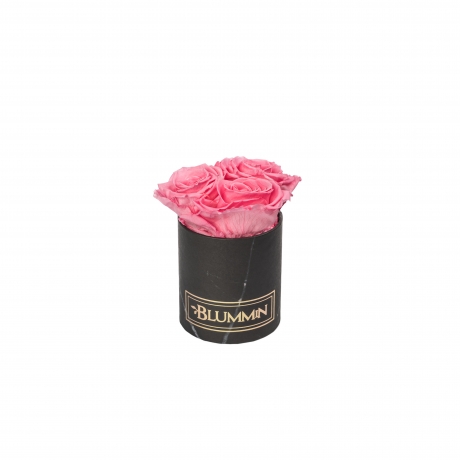XS BLUMMiN - BLACK MARBLE BOX WITH BABY PINK ROSES